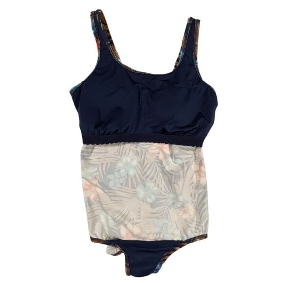 Lands’ End Mastectomy Tugless Tank Swimsuit Tropical Floral Size 10 - Picture 6 of 6